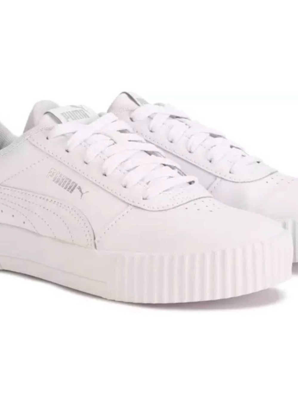 Brand New PUMA Carina L White Women's Platform Lace-Up Sneakers Size 8.5